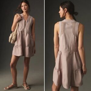 NWT Anthropologie Daily Practice Rose Cotton Trek Utility Dress, Large Petite